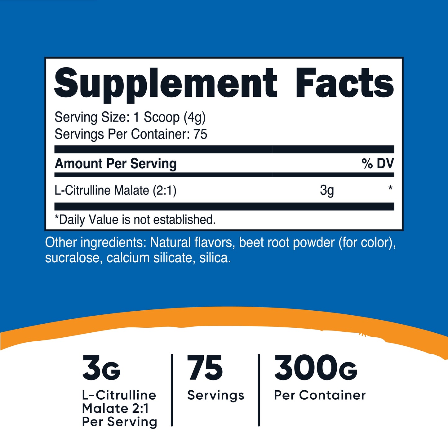 L-Citrulline Malate 2:1 (300G) Fruit Punch - Workout Support, Muscle Performance, Nitric Oxide Booster - Fitness Supplement Powder