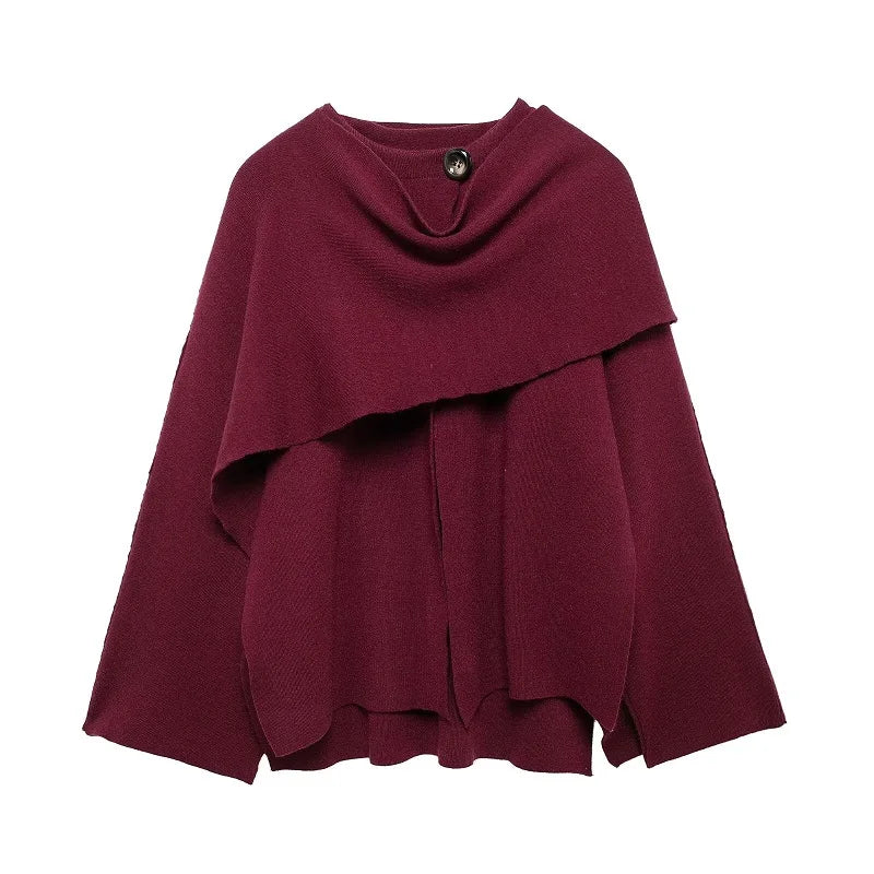 MUJER Belt Poncho Capes Women Black Cloaks Winter Coats Woman 2025 Bat