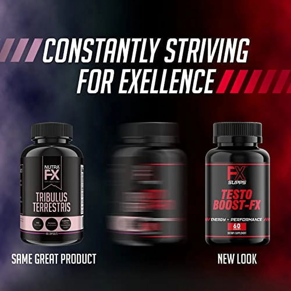 Testo Boost-Fx, Extra Strength Testosterone Booster for Muscle Growth, 60 Capsules