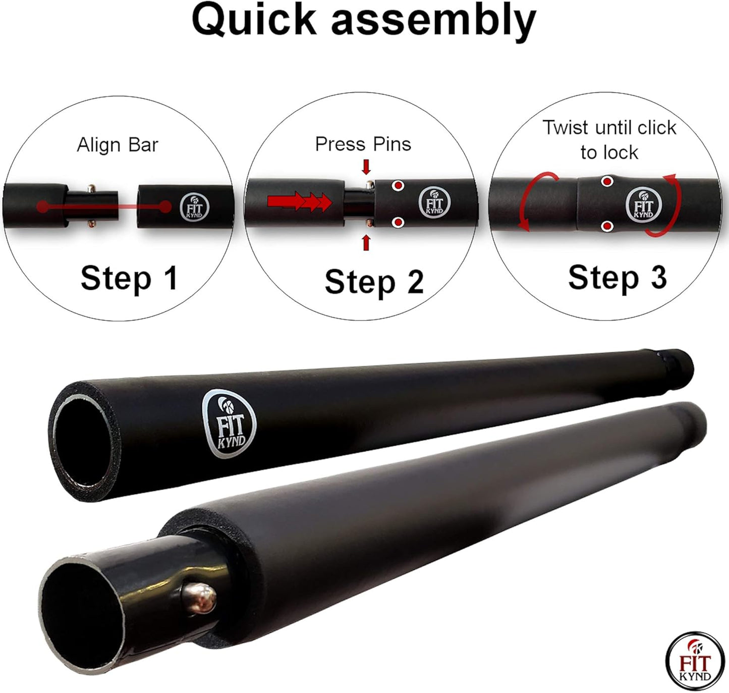 Pilates Bar with Resistance Bands - Premium | Portable Home Workout Equipment for Men/Women | at Home Workout Resistance Bands | Adjustable Length Resistance Band Straps | Full Body Workout