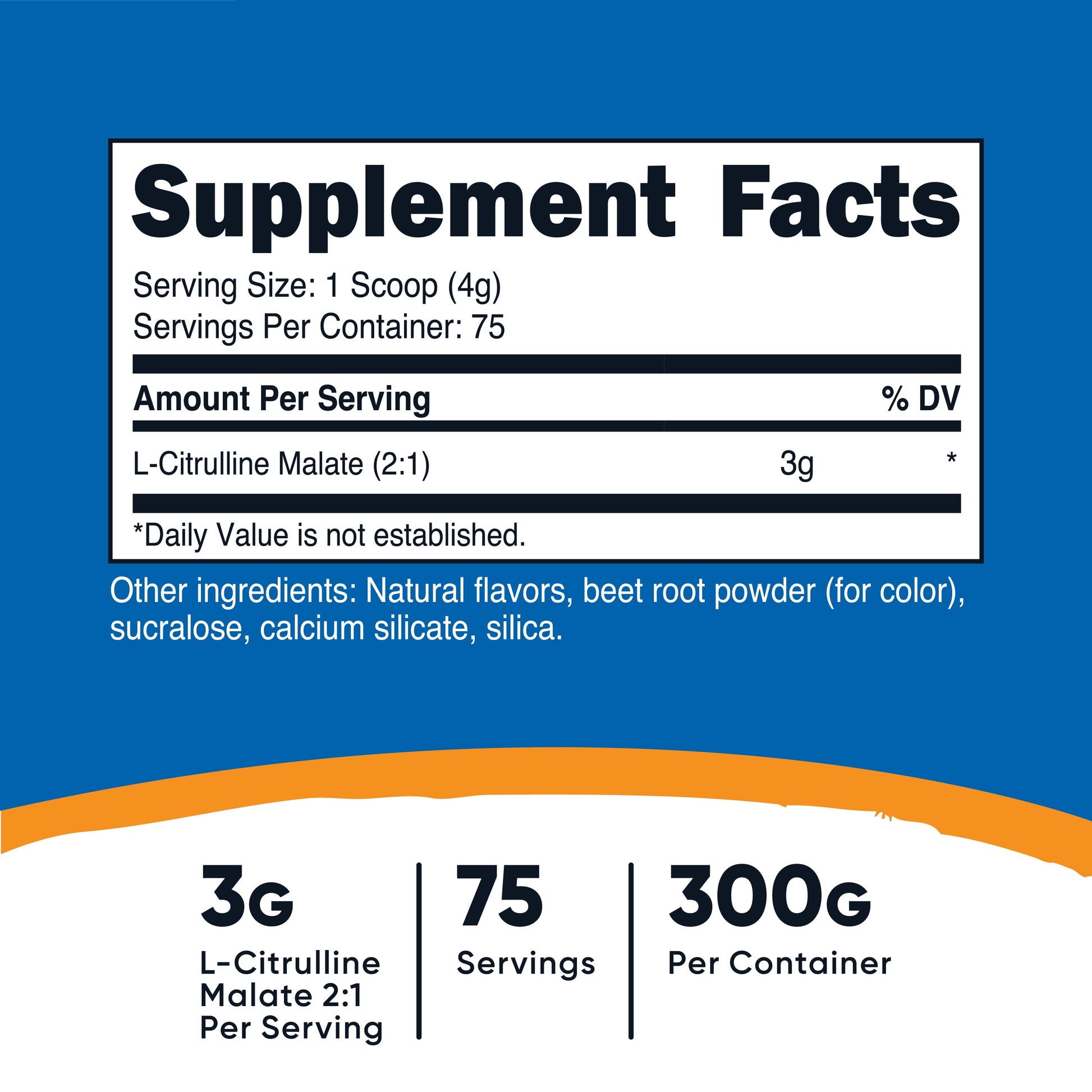 L-Citrulline Malate 2:1 (300G) Fruit Punch - Workout Support, Muscle Performance, Nitric Oxide Booster - Fitness Supplement Powder