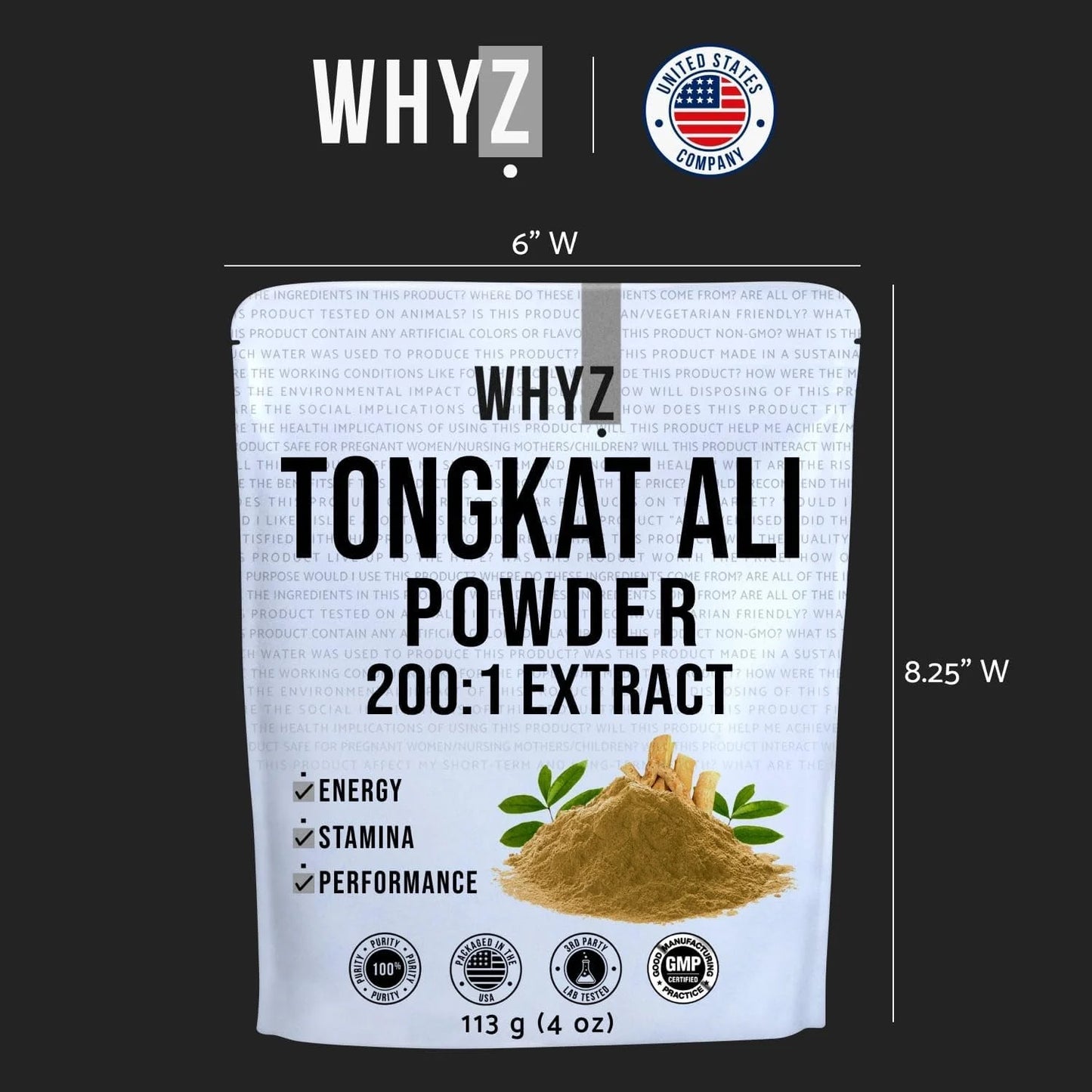 Tongkat Ali Powder, Longjack Extract, Boost Workout Performance, Dietary Supplement 113G