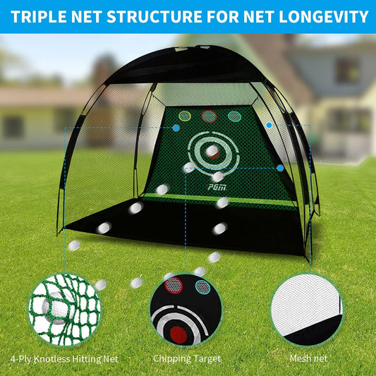 Ultimate Golf Practice Net - 10x7 Feet Heavy Duty Golf Hitting System for Backyard Training and Indoor Use