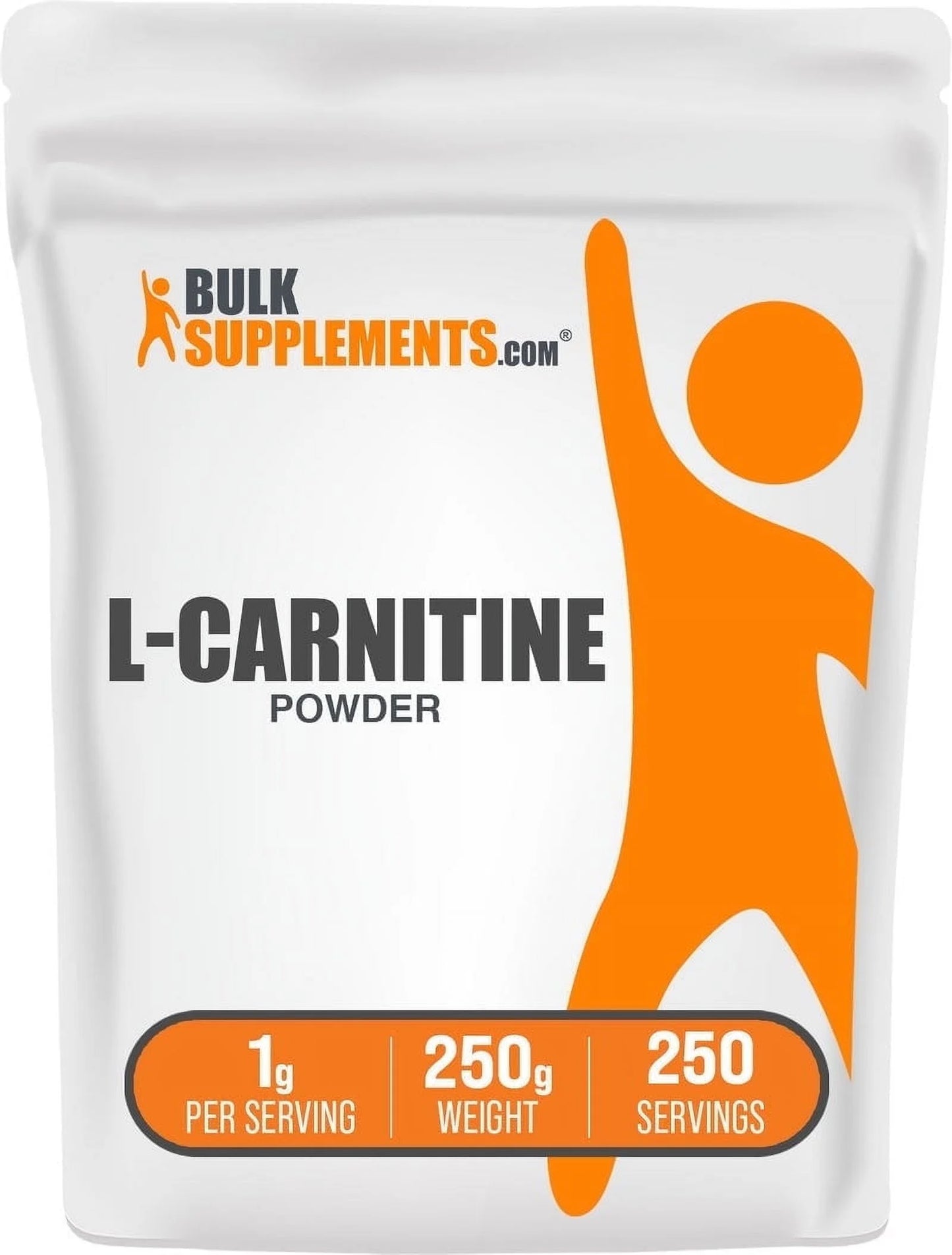 Bulksupplements L-Carnitine Powder - Carnitine Supplement, Amino Acid Supplement - Unflavored, 1G per Serving, 250G (3.5 Oz)