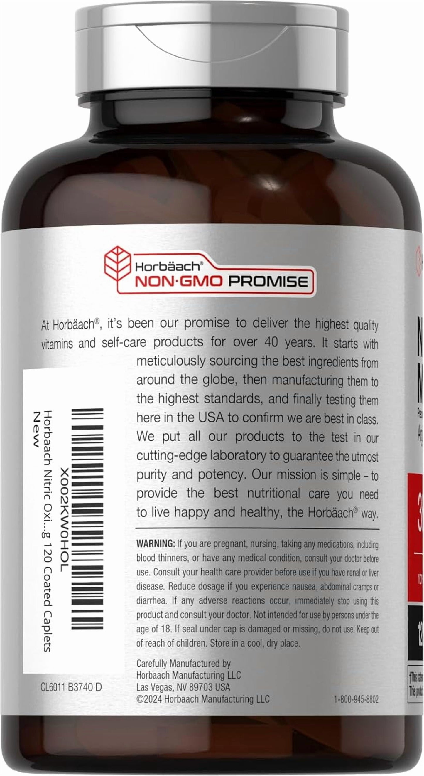 Nitric Oxide Max 3600Mg | 120 Caplets | Pre Workout | by