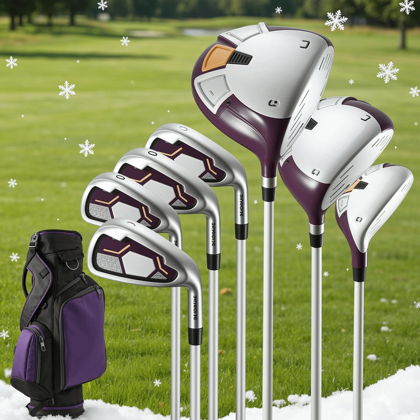 Complete Golf Clubs Package 9 Club Set for Men Woman Right Handed True Temper Steel Shafts Putter Stand Bag and 3 H C Bonus Head