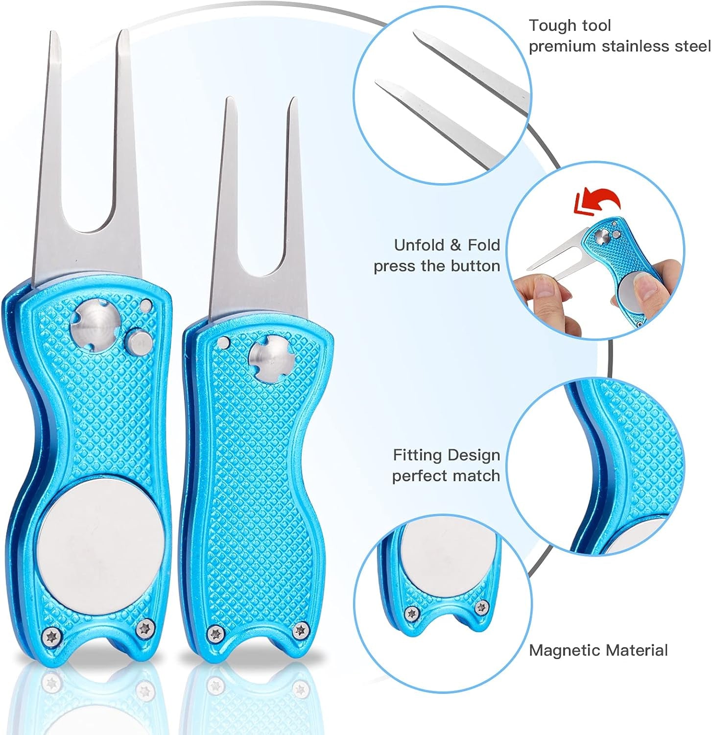 Golf Accessories for Men with Golf Towel Groove Cleaning Golf Club Brush and Divot Tool for Golf Gifts(Set C 4 Pieces in Drawstring Bag)