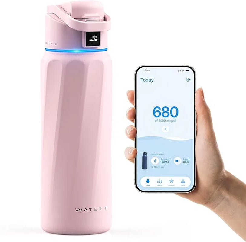 Waterh Boost Smart Water Bottle: 32 Oz Hydration Tracker with APP & Insulation