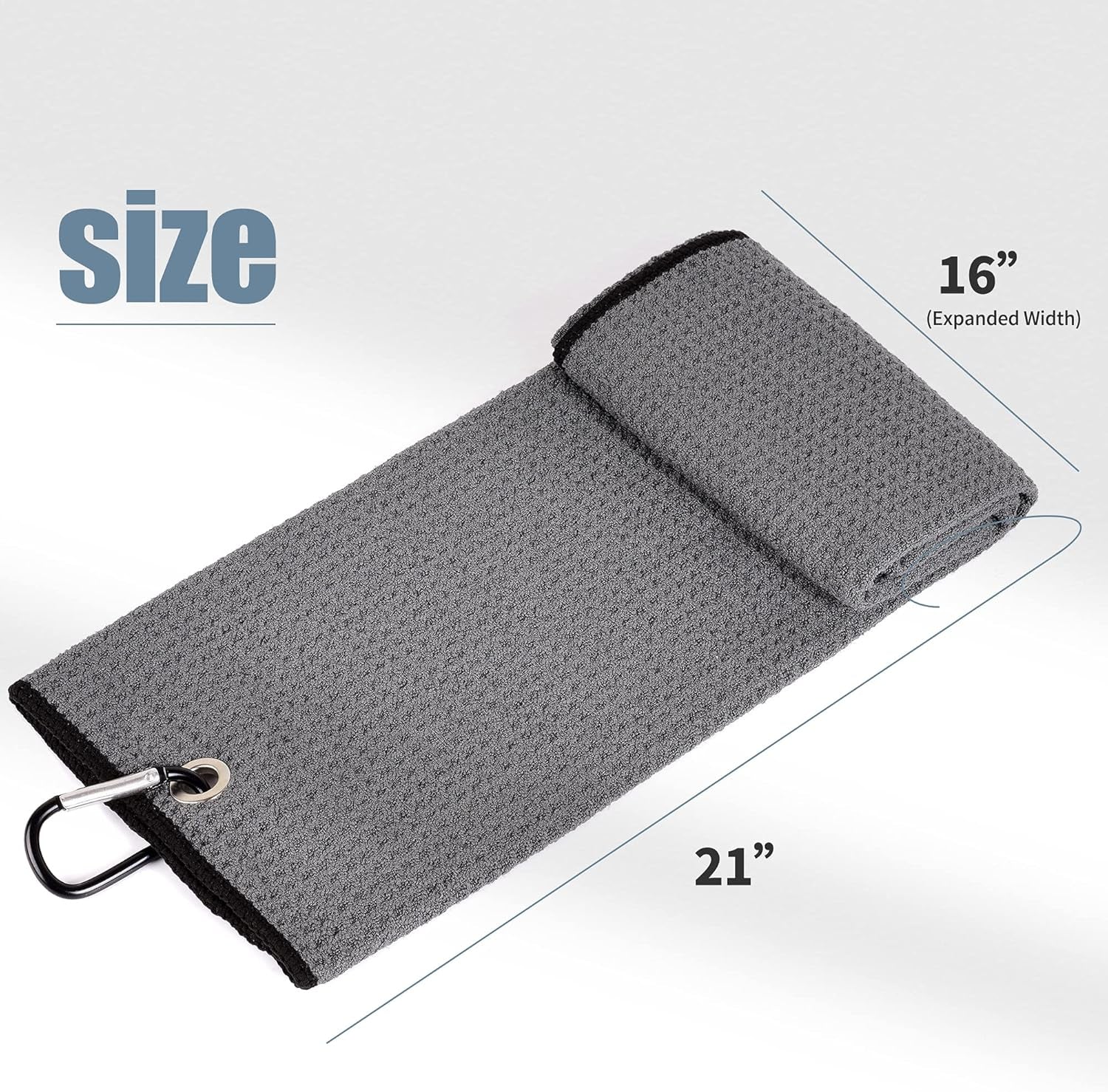 Golf Towels - Microfiber Waffle Pattern Tri-Fold, Brush Tool Kit with Club Groove Cleaner with Retractable Cord and Clip, for Men Women, Golf Gift