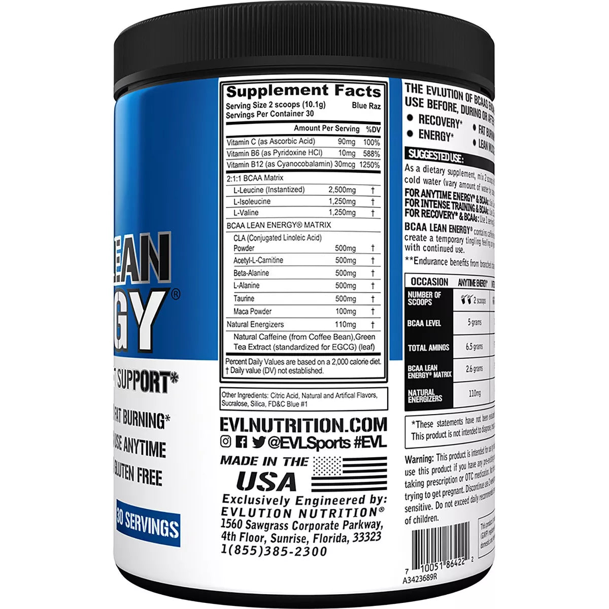 Evlution Nutrition BCAA Lean Energy - Fat Burner & Energy & Endurance