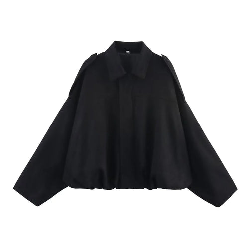 Women's Army Elegant Bomber Jackets Coats Fashion Turn-down Collar