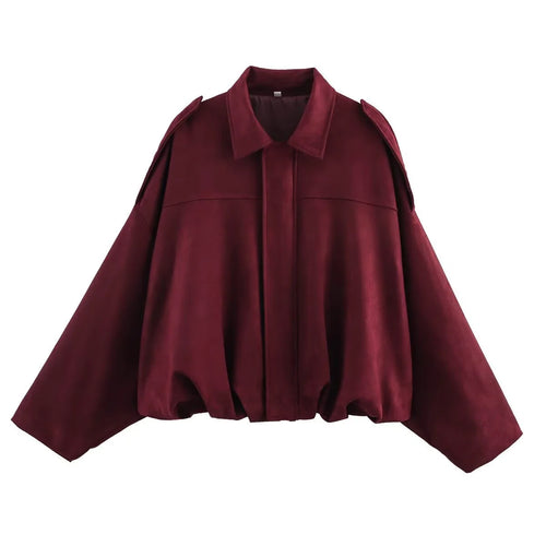 Women's Army Elegant Bomber Jackets Coats Fashion Turn-down Collar