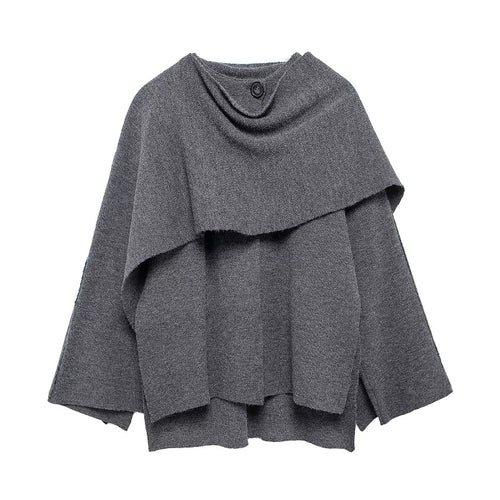 MUJER Belt Poncho Capes Women Black Cloaks Winter Coats Woman 2025 Bat
