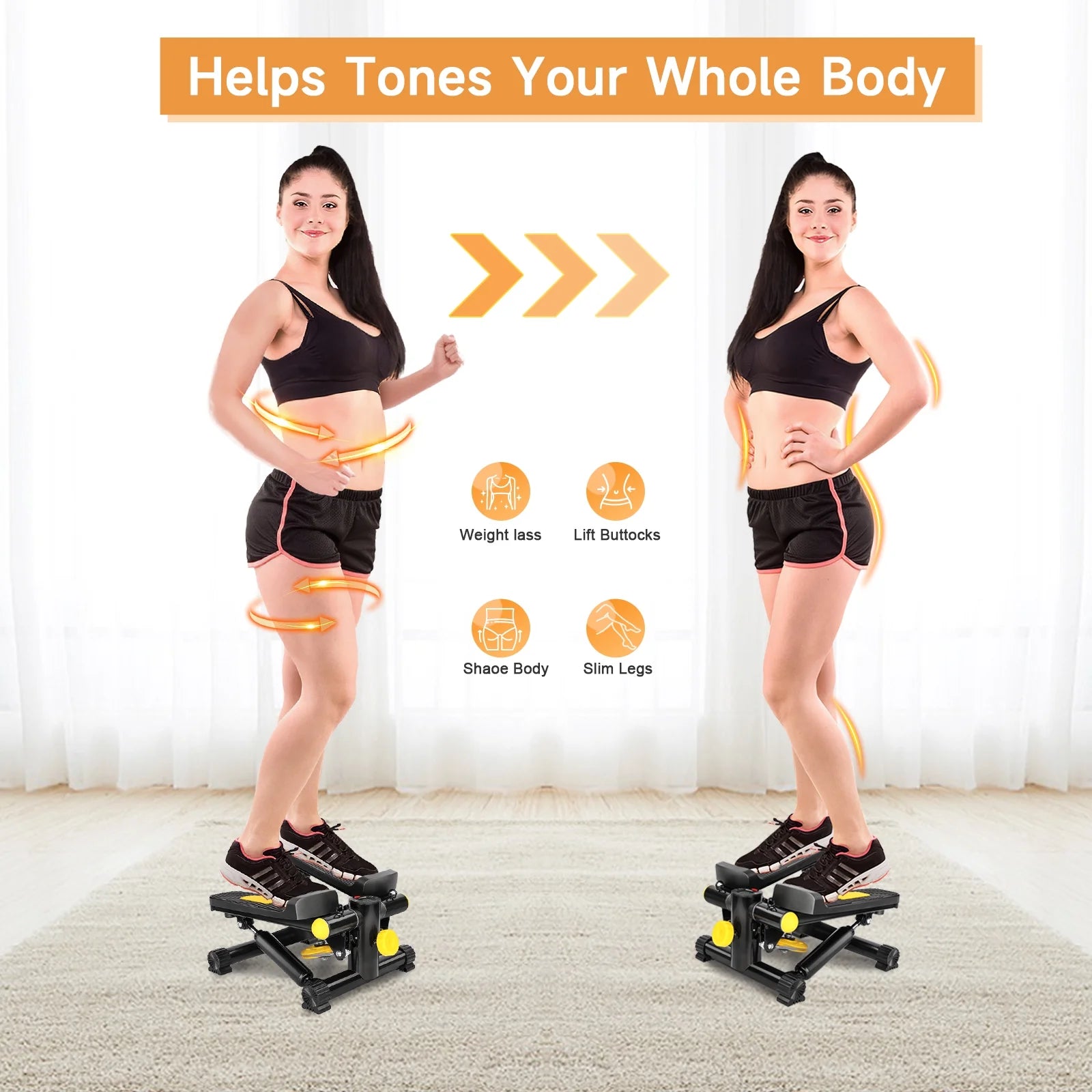 Stair Stepper for Exercises, Mini Stair Stepper , Digital Monitor, Adjustable Stride Height for Low-Impact Cardio Suitable for Full Body Workout