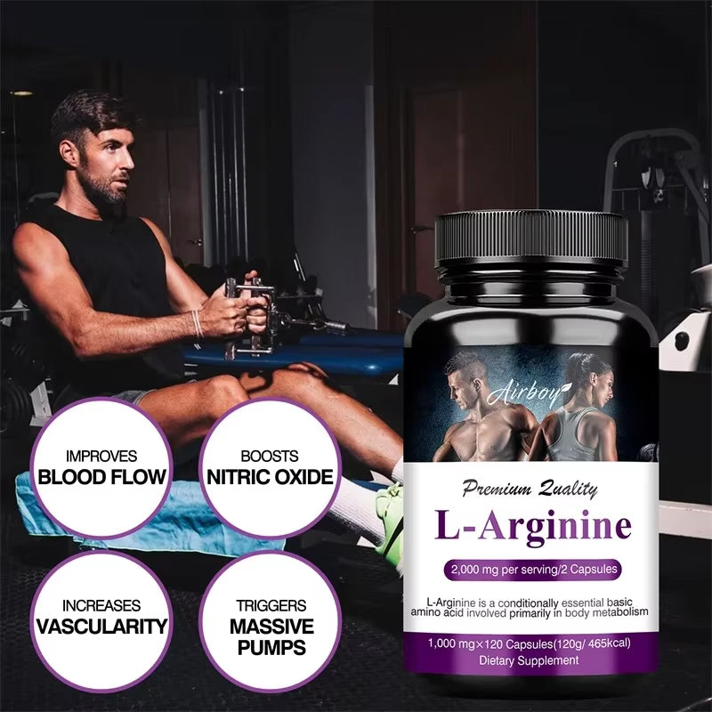 L-Arginine - Increase for Energy, Strength,Vascular and Endurance Support during Exercise | Muscle Mas