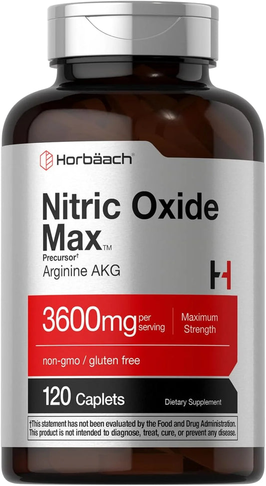 Nitric Oxide Max 3600Mg | 120 Caplets | Pre Workout | by