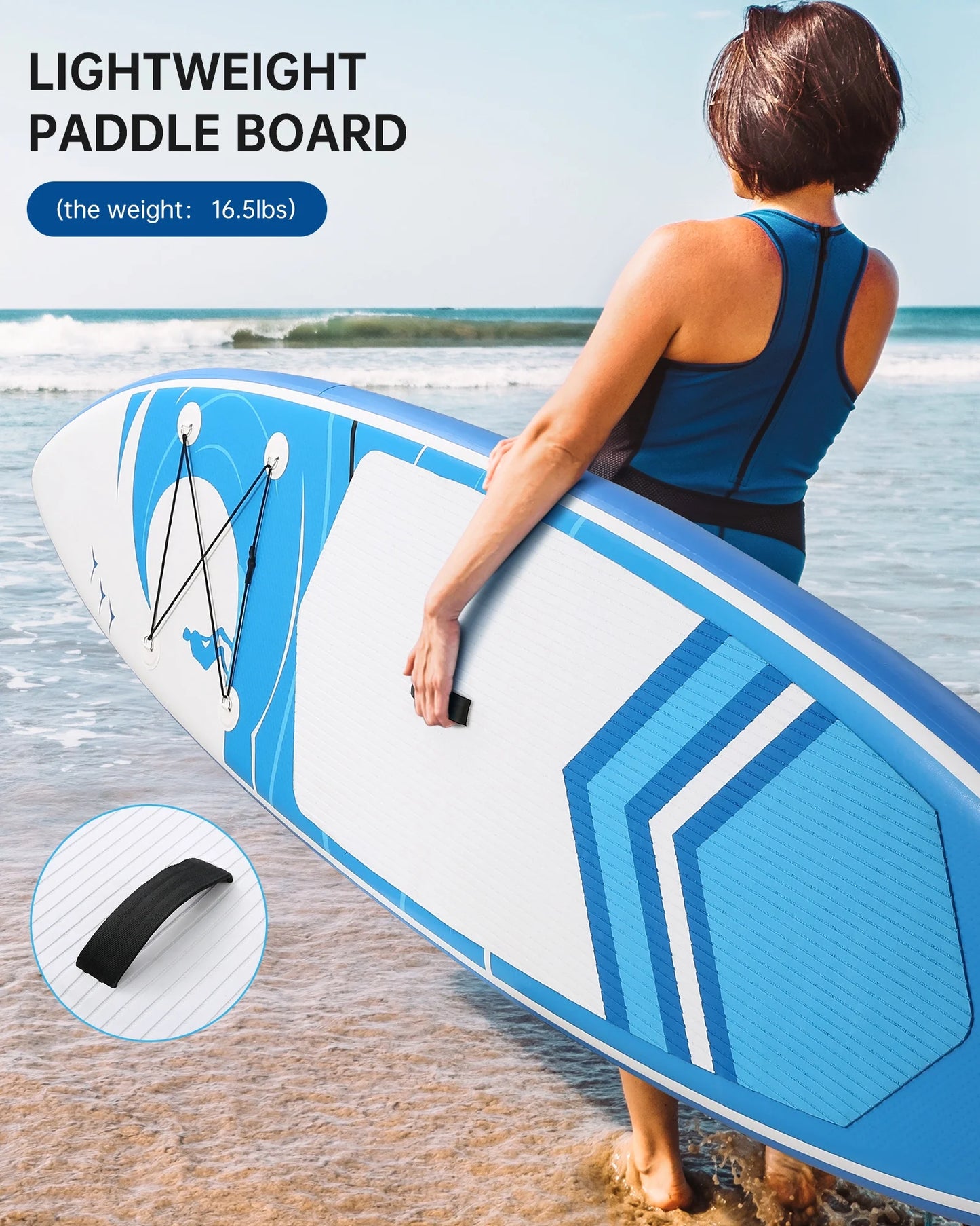 Inflatable Paddle Board Stand up Paddle Board 6 in Thick with Sup Accessories and Carry Bag and Fast Pumping for Adults and Youth